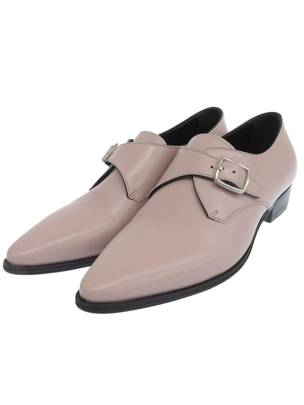 Celine Jacno Monk Strap Leather Shoes Dress Pink